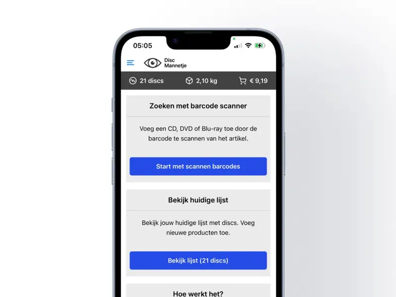 De Discmannetje-app toont direct de prijs per dvd
